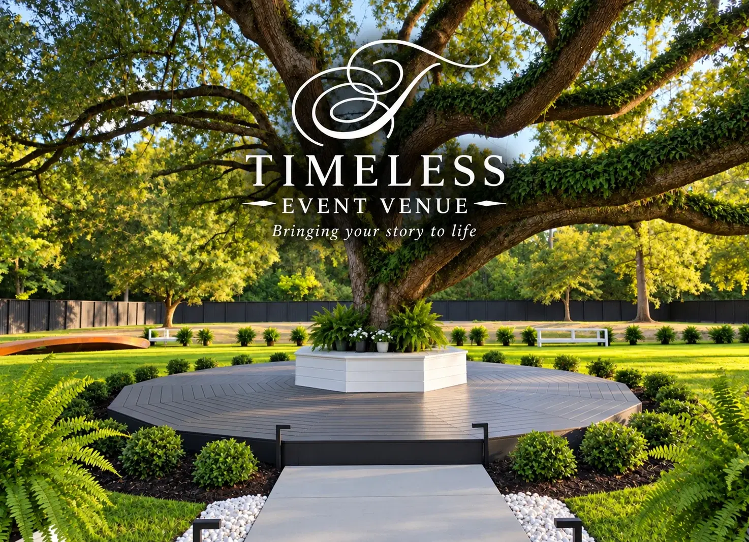 Timeless Event Venue: Bringing your story to life, beneath a grand oak tree